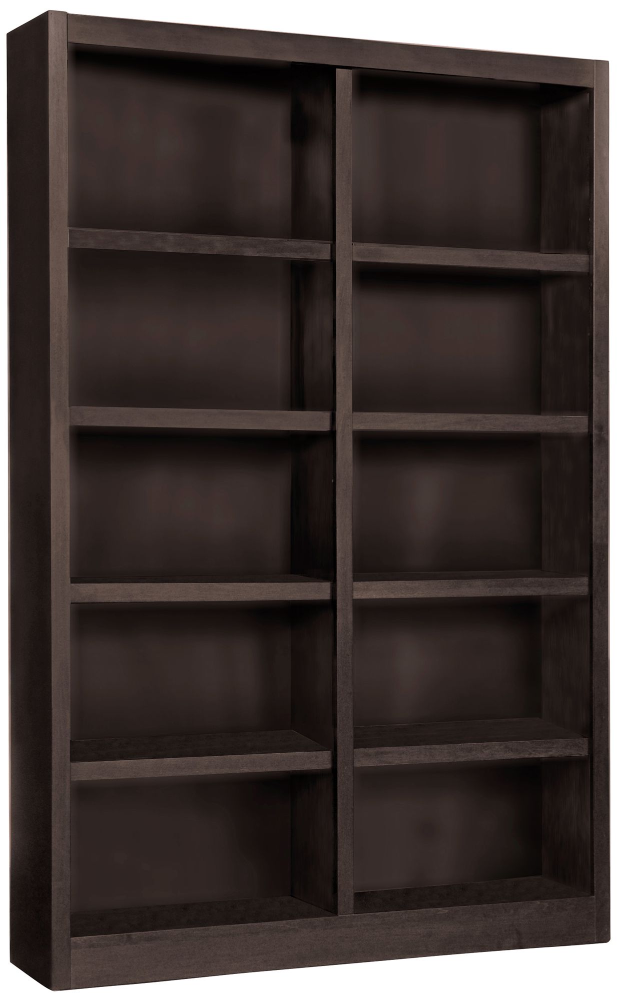 Grundy 72" High Espresso Double-Wide 10-Shelf Bookcase
