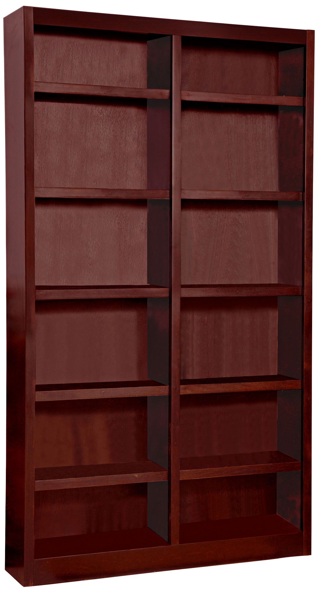 Grundy 84" High Cherry Double-Wide 12-Shelf Bookcase