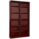 Grundy 84&quot; High Cherry Double-Wide 12-Shelf Bookcase