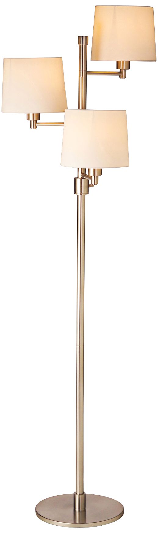 Cedric Satin Nickel 3 Light Metal Floor Lamp