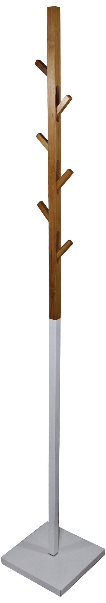 Julian 69" High Walnut and White Modern Coat Rack