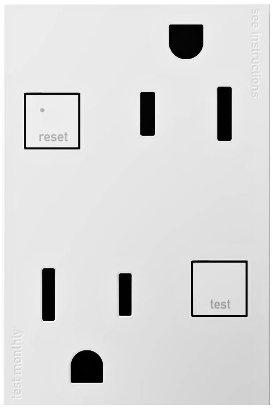 adorne® White 15A Tamper-Resistant 3-Module GFCI Outlet