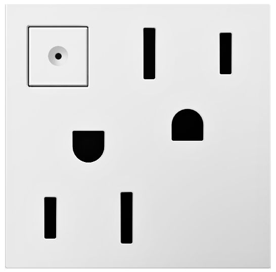 adorne® White 15A Energy-Saving On-Off Wall Outlet
