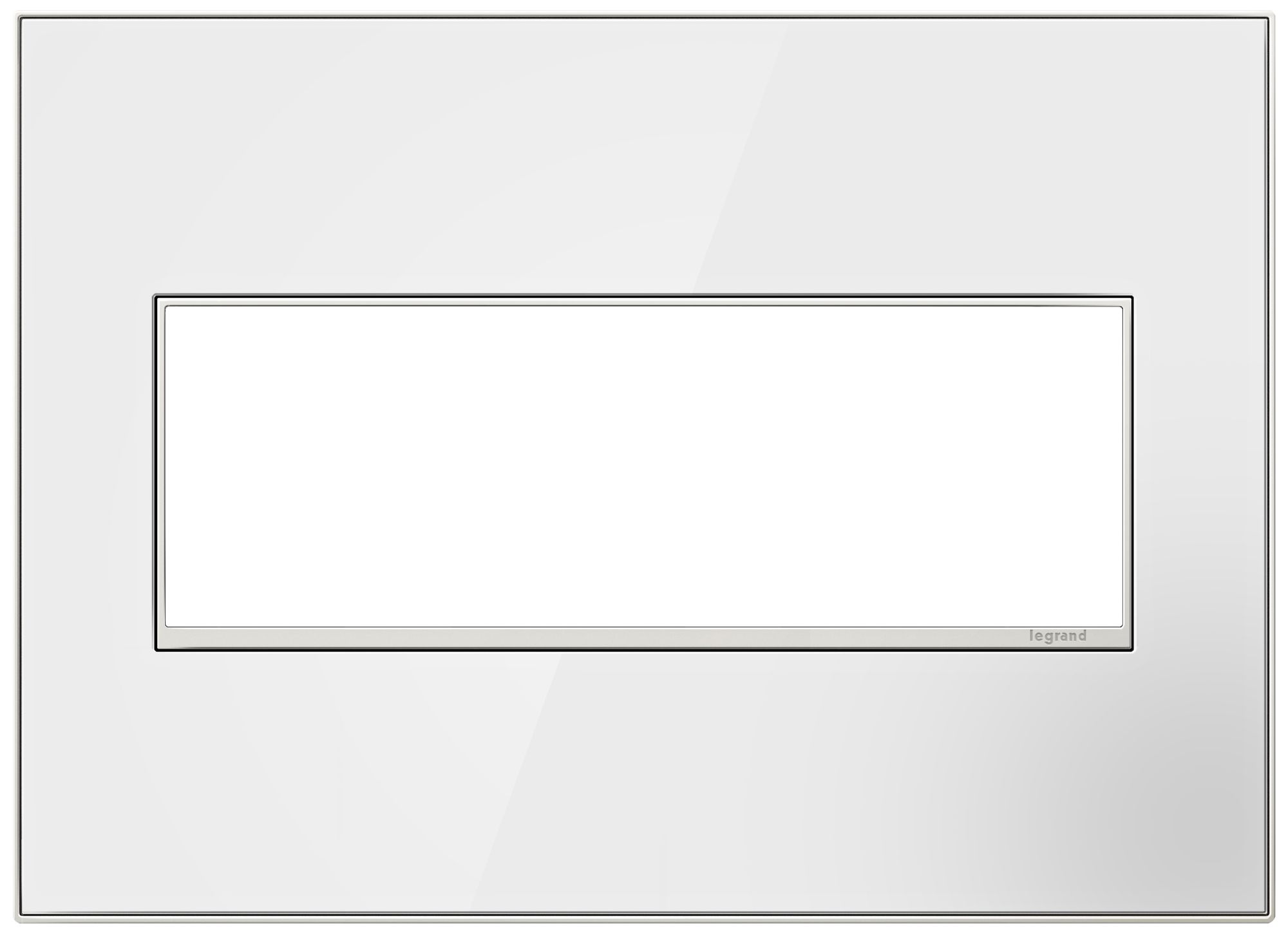 adorne® 3-Gang Mirror White with Black Back Wall Plate