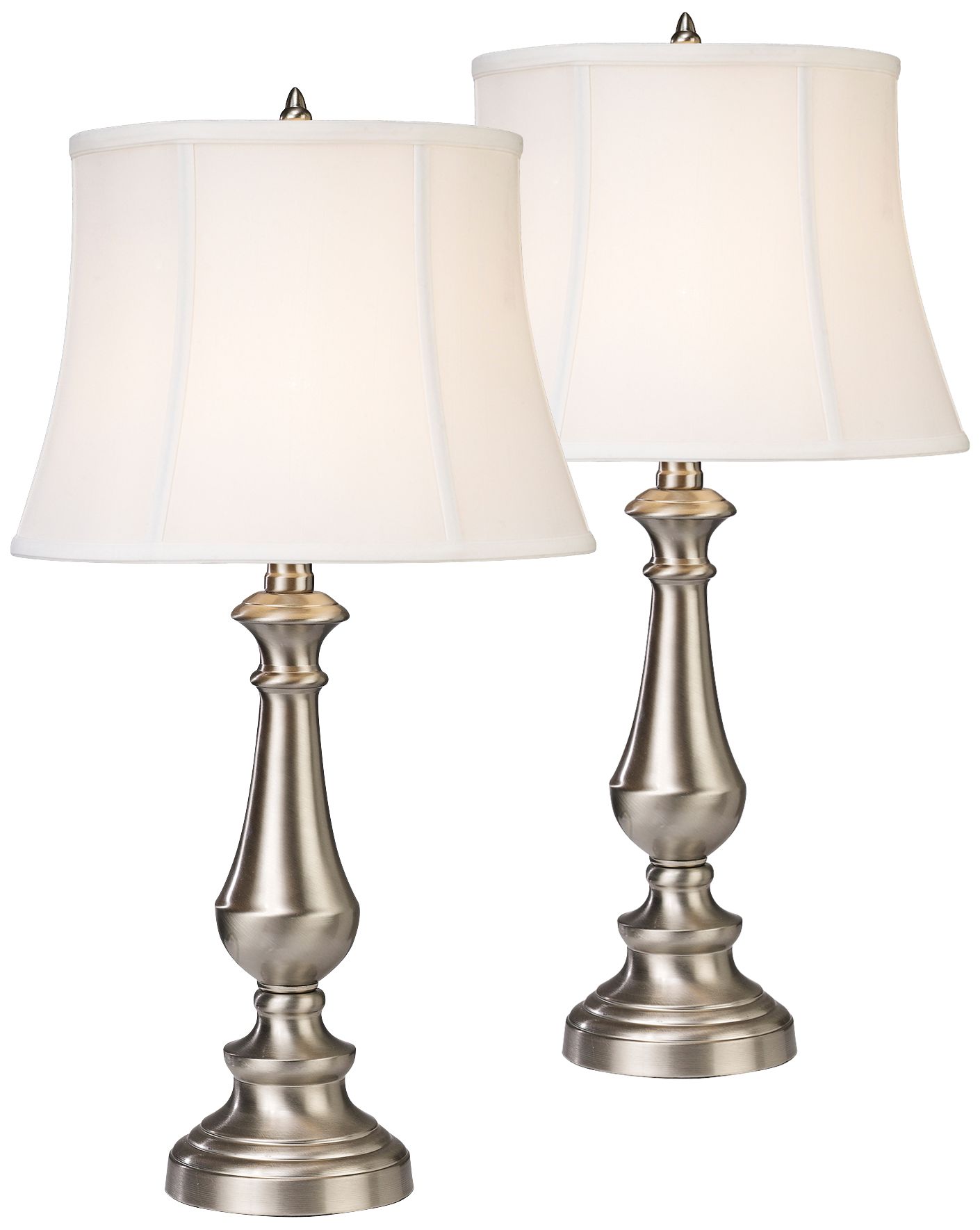 Fairlawn Nickel Finish Metal Table Lamps Set of 2