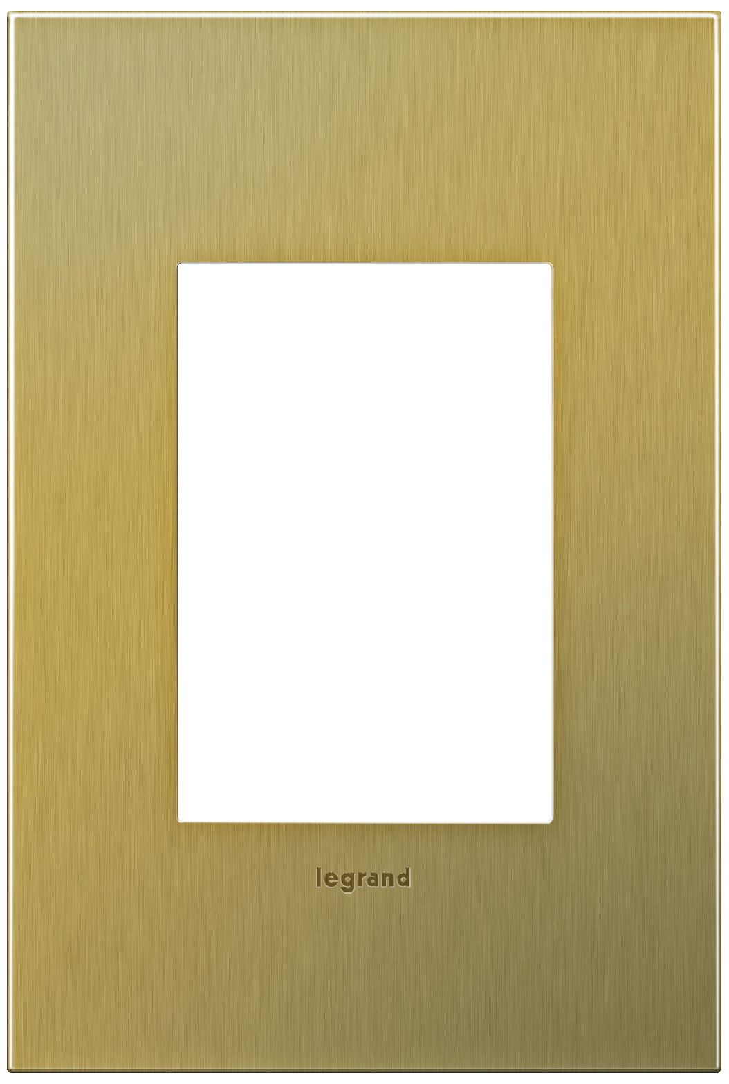 adorne® 1-Gang 3-Module Brushed Brass Wall Plate