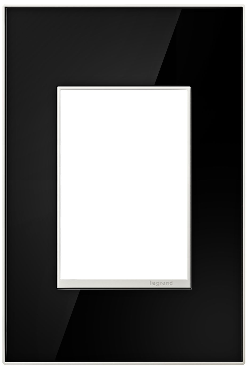 adorne® 1-Gang 3-Module Mirror Black Wall Plate