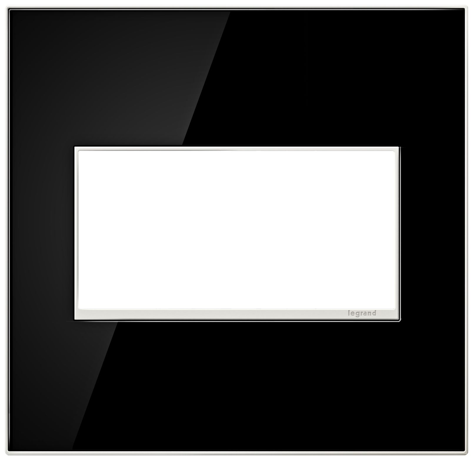 adorne® 2-Gang Mirror Black Wall Plate