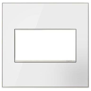 adorne® 2-Gang Mirror White with Black Back Wall Plate