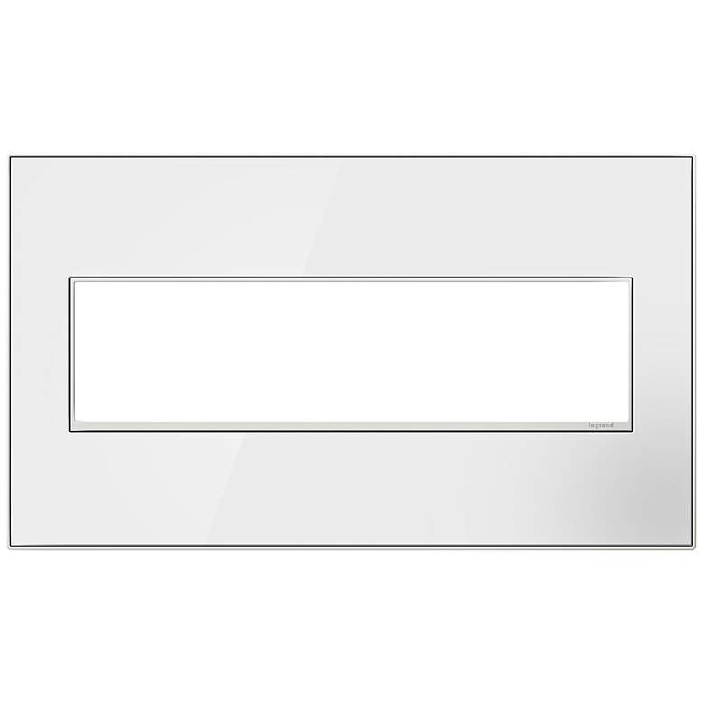 adorne&#174; 4-Gang Mirror White with Black Back Wall Plate