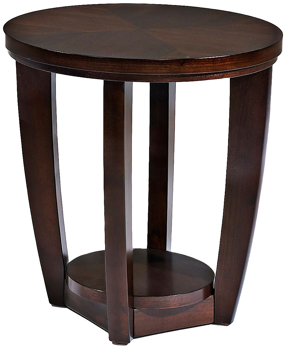 Klaussner Hayden 24" Wide Walnut Round End Table
