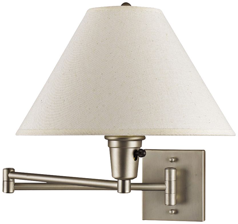 Cal Lighting Brushed Steel Swing Arm Wall Lamp