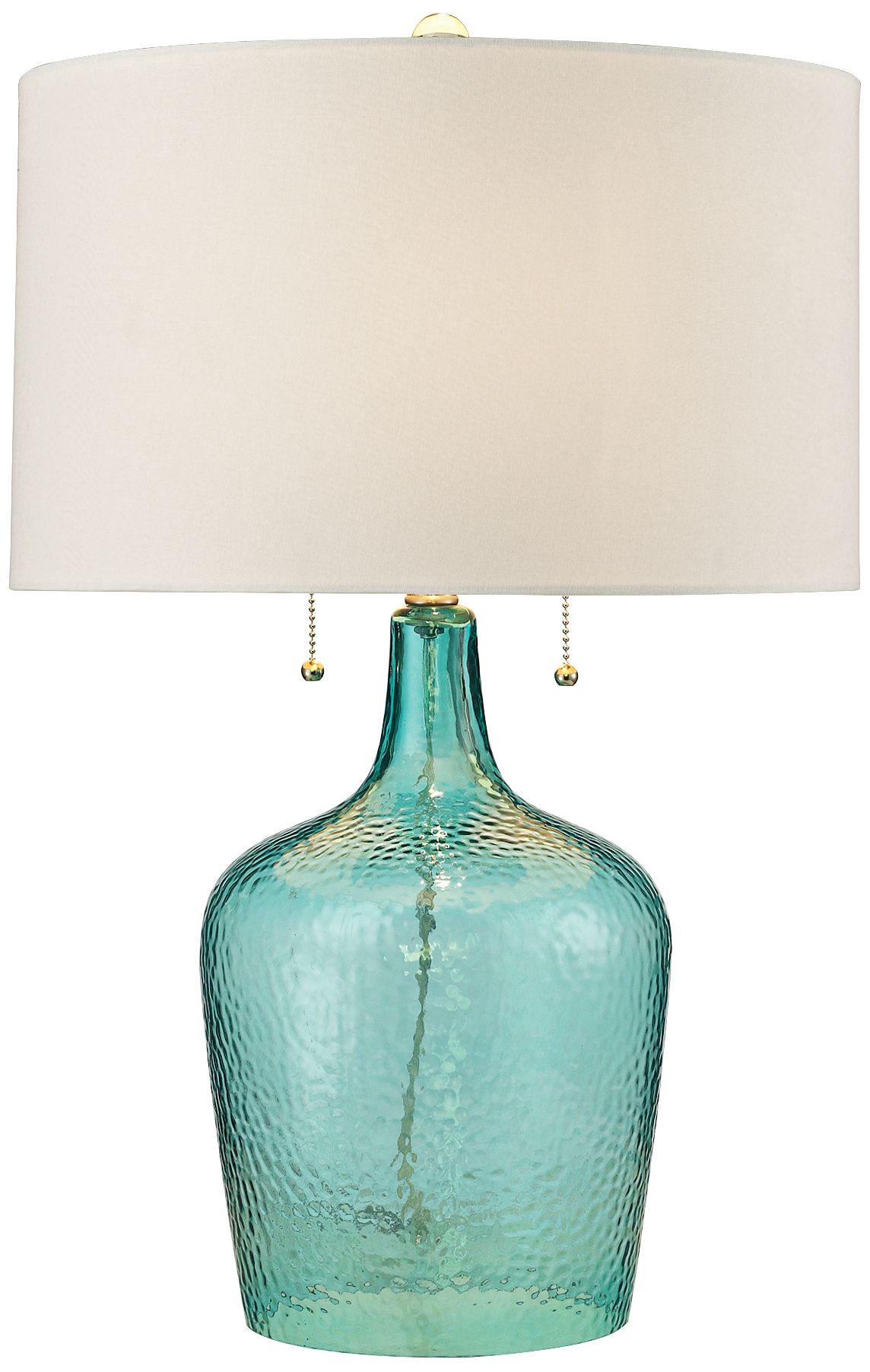 Hatteras Seabreeze Blue Hammered Glass Table Lamp