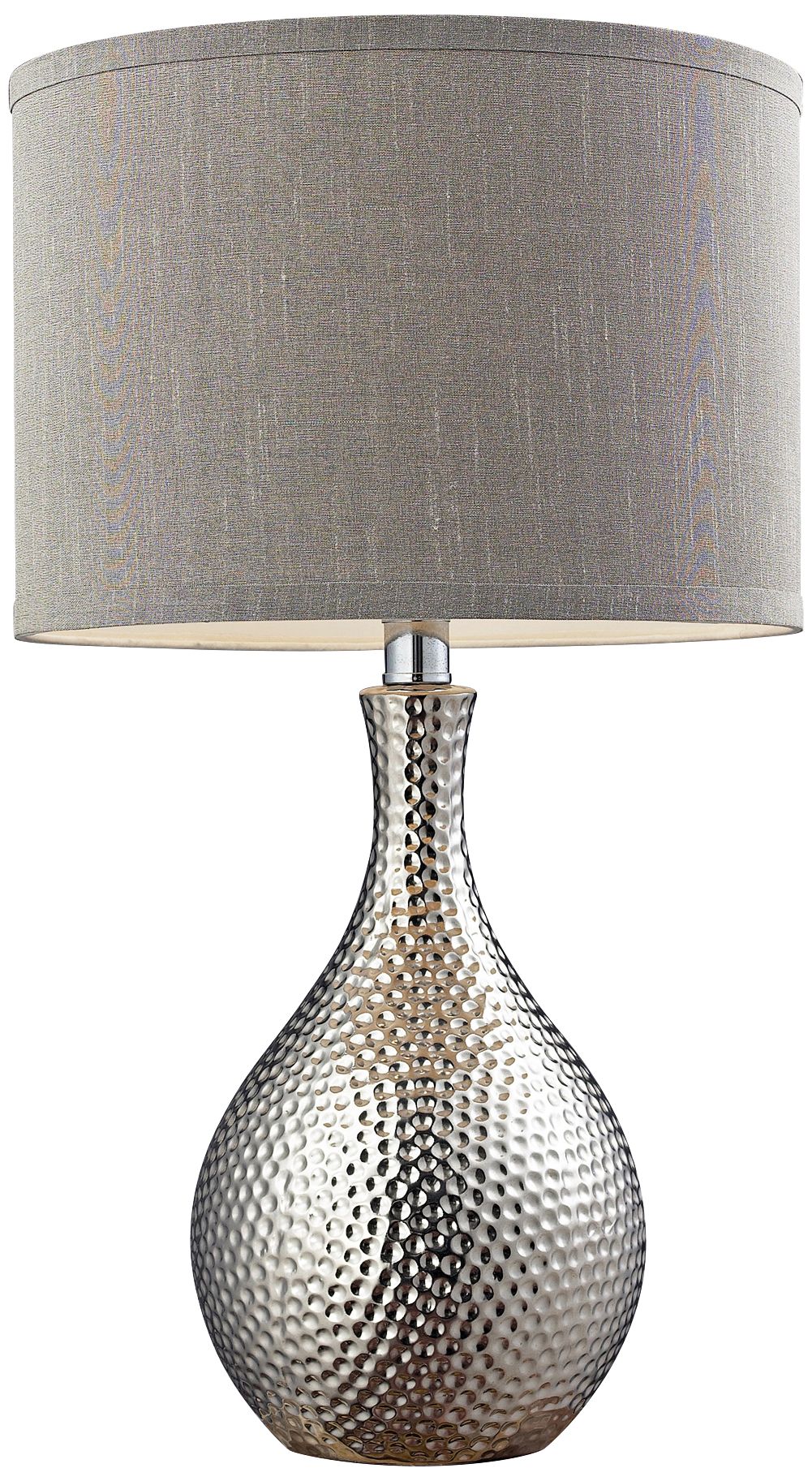 Hammered Chrome Ceramic Table Lamp 7T002 Lamps Plus