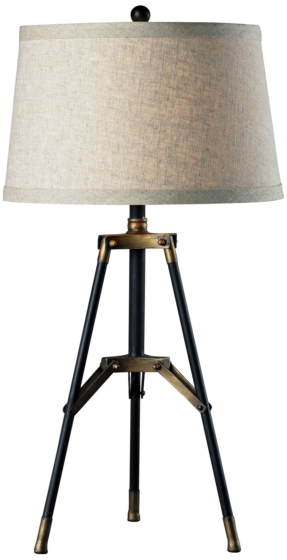 Black and Gold Functional Tripod Table Lamp