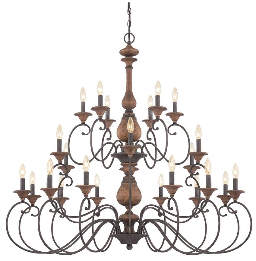 Quoizel Auburn 48" Wide 24Light Rustic Black Chandelier 7T126 Lamps Plus