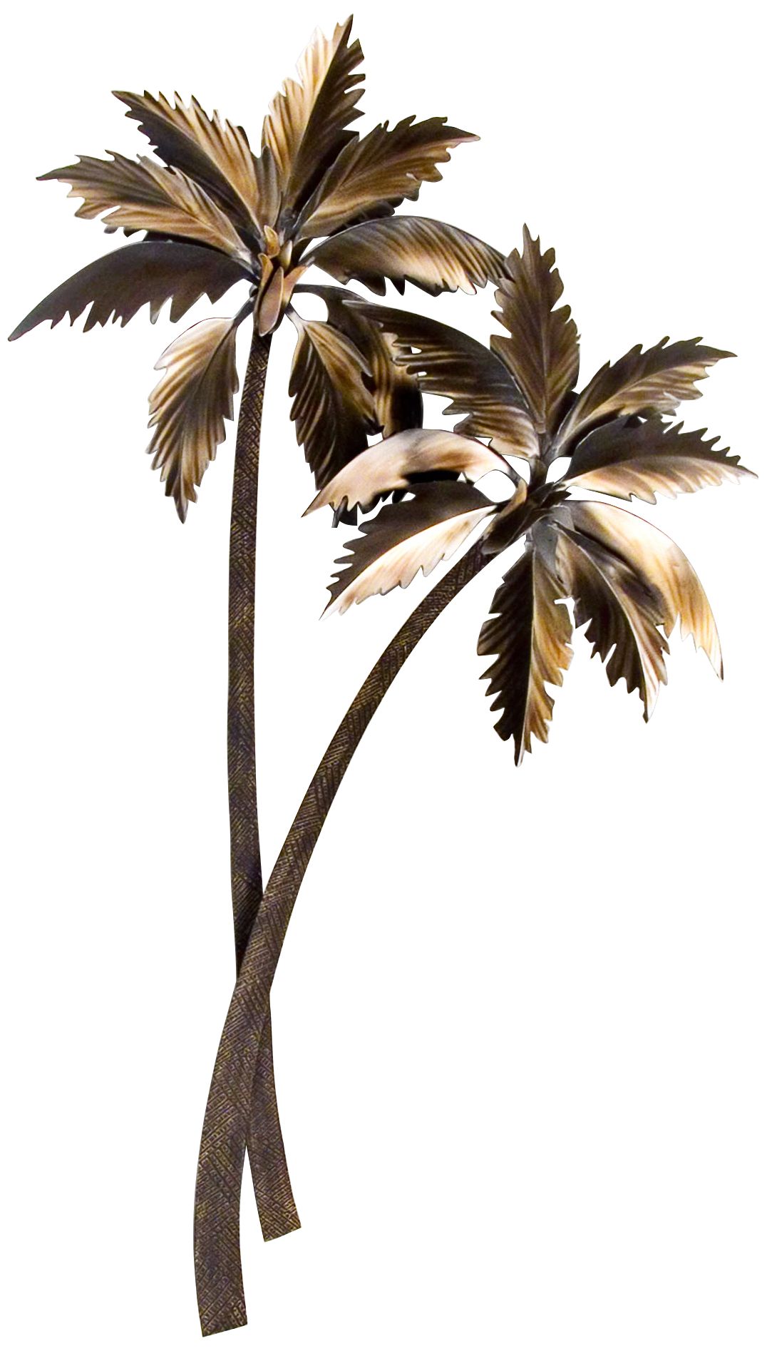 Double Palasari Palms 46" High Metal Wall Art