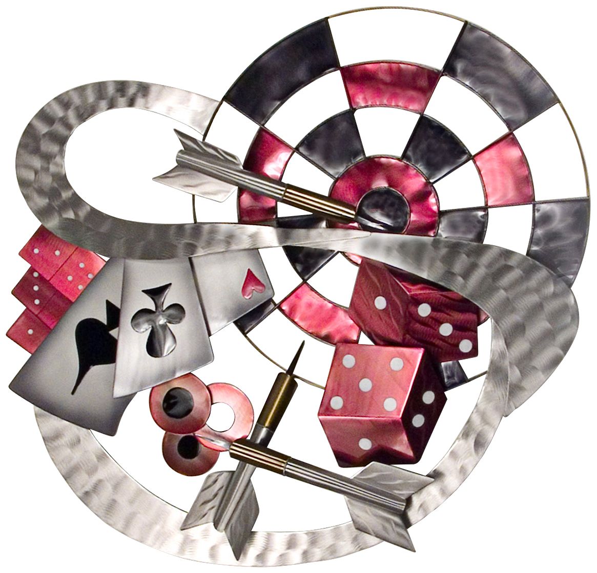 Fun and Games 33" High Metal Wall Art