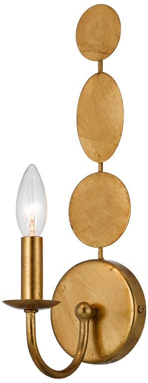 Crystorama Layla 15 1/2" High Antique Gold Wall Sconce
