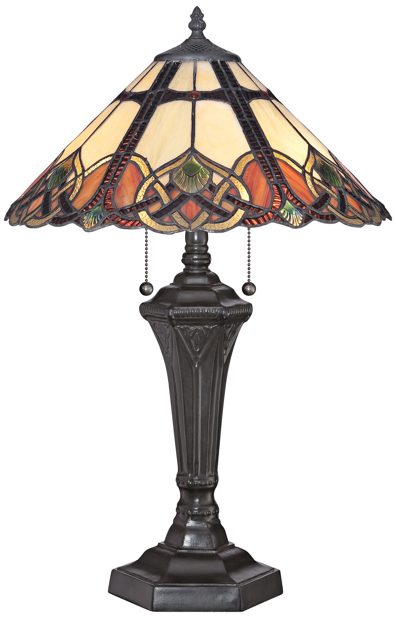 Quoizel Cambridge Vintage Bronze Tiffany Table Lamp ...