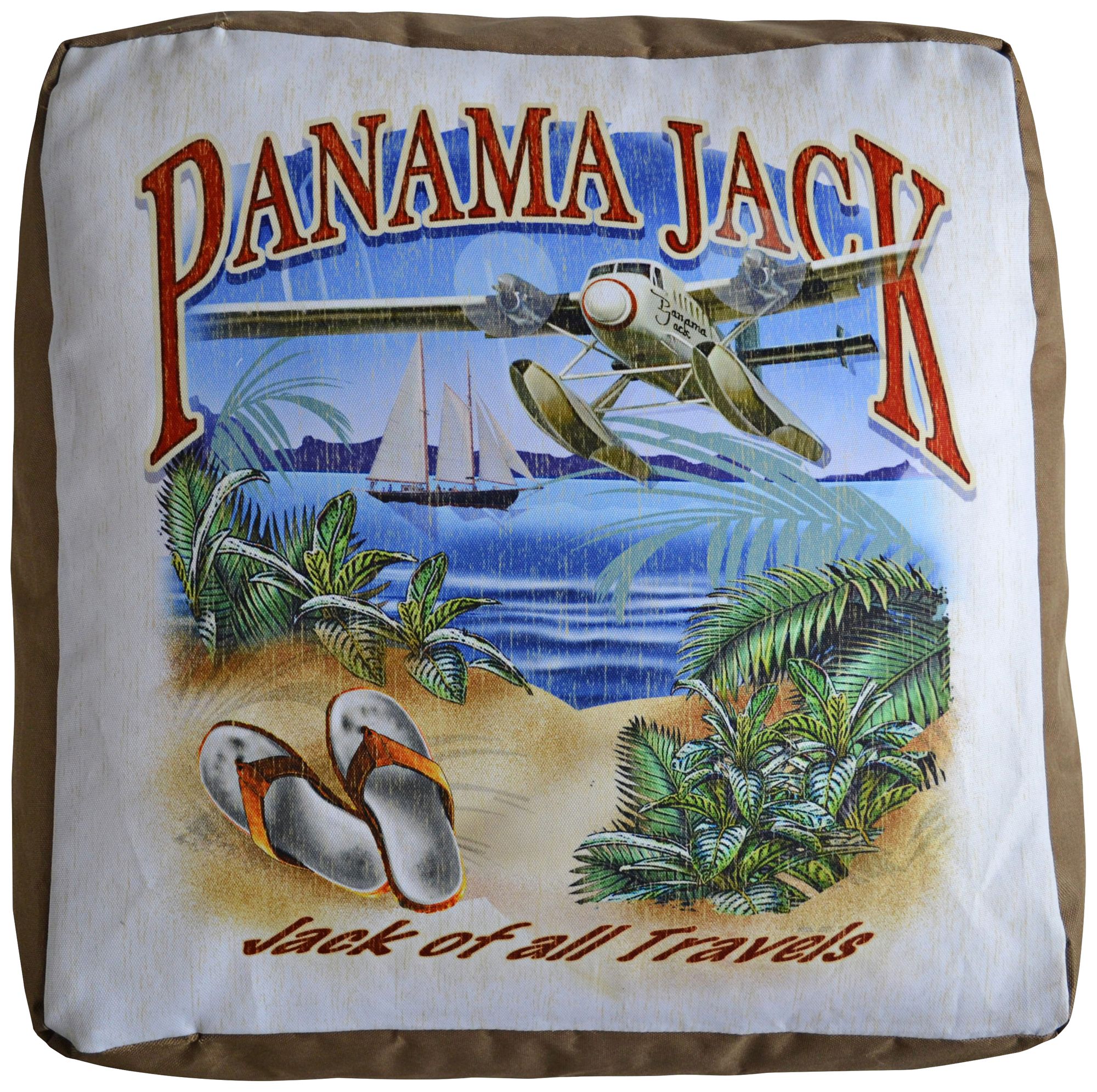 Panama Jack Of All Travels Indoor-Outdoor Pouf Ottoman