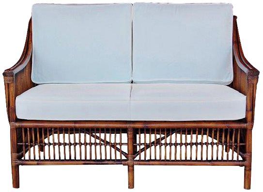 Bora 51" Wide Cushioned Tropical Rattan Loveseat