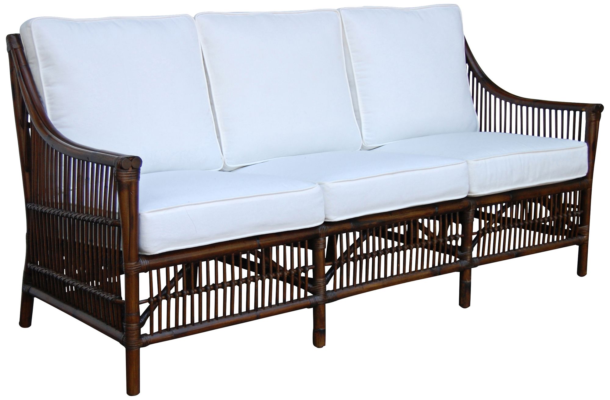 Panama Jack 74" Wide Bora Cushioned Rattan Sofa