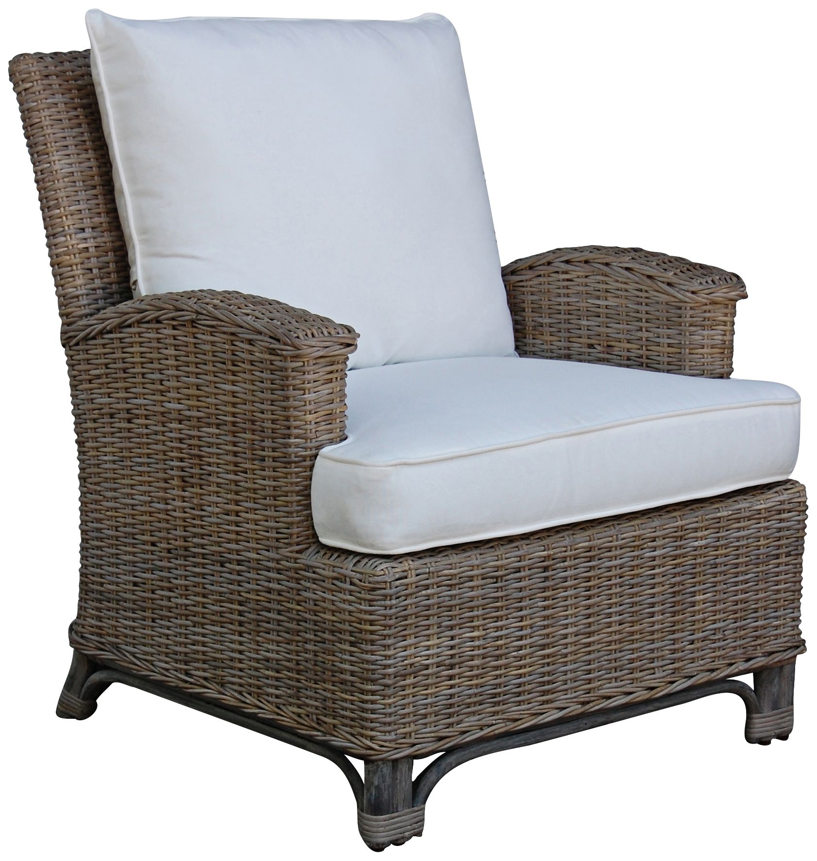 Panama Jack Exuma Cushioned Kubu Gray Wicker Lounge Chair