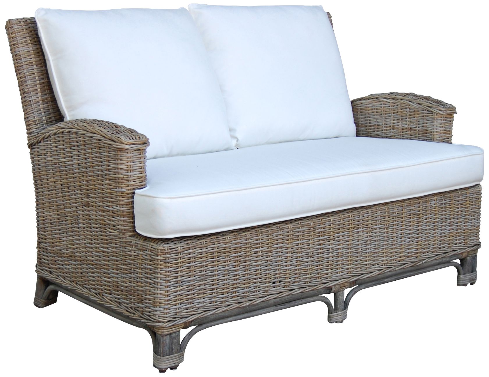 Panama Jack 55" Wide Exuma Kubu Gray Wicker Loveseat