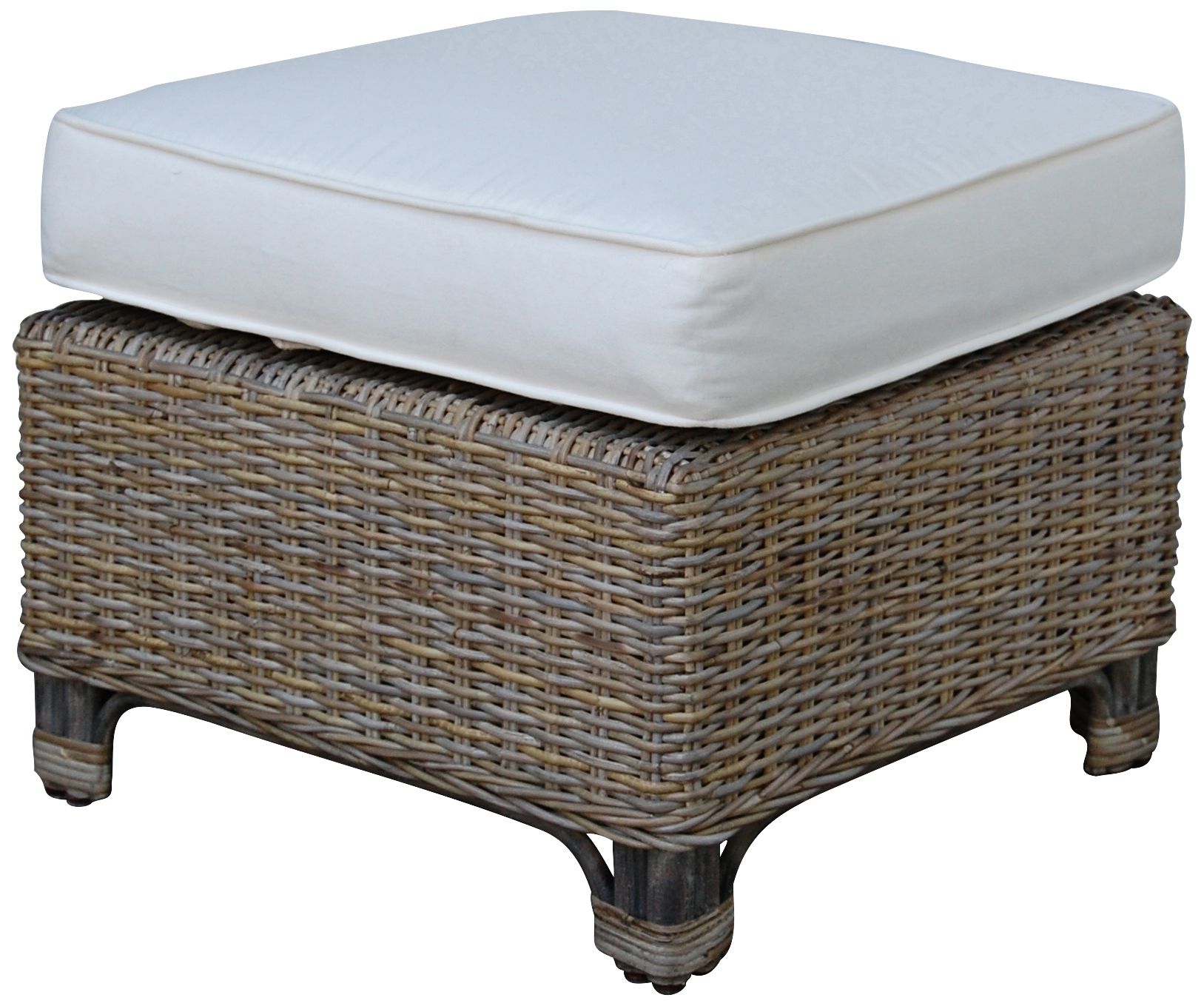 Panama Jack Exuma 23" Wide Kubu Gray Wicker Ottoman