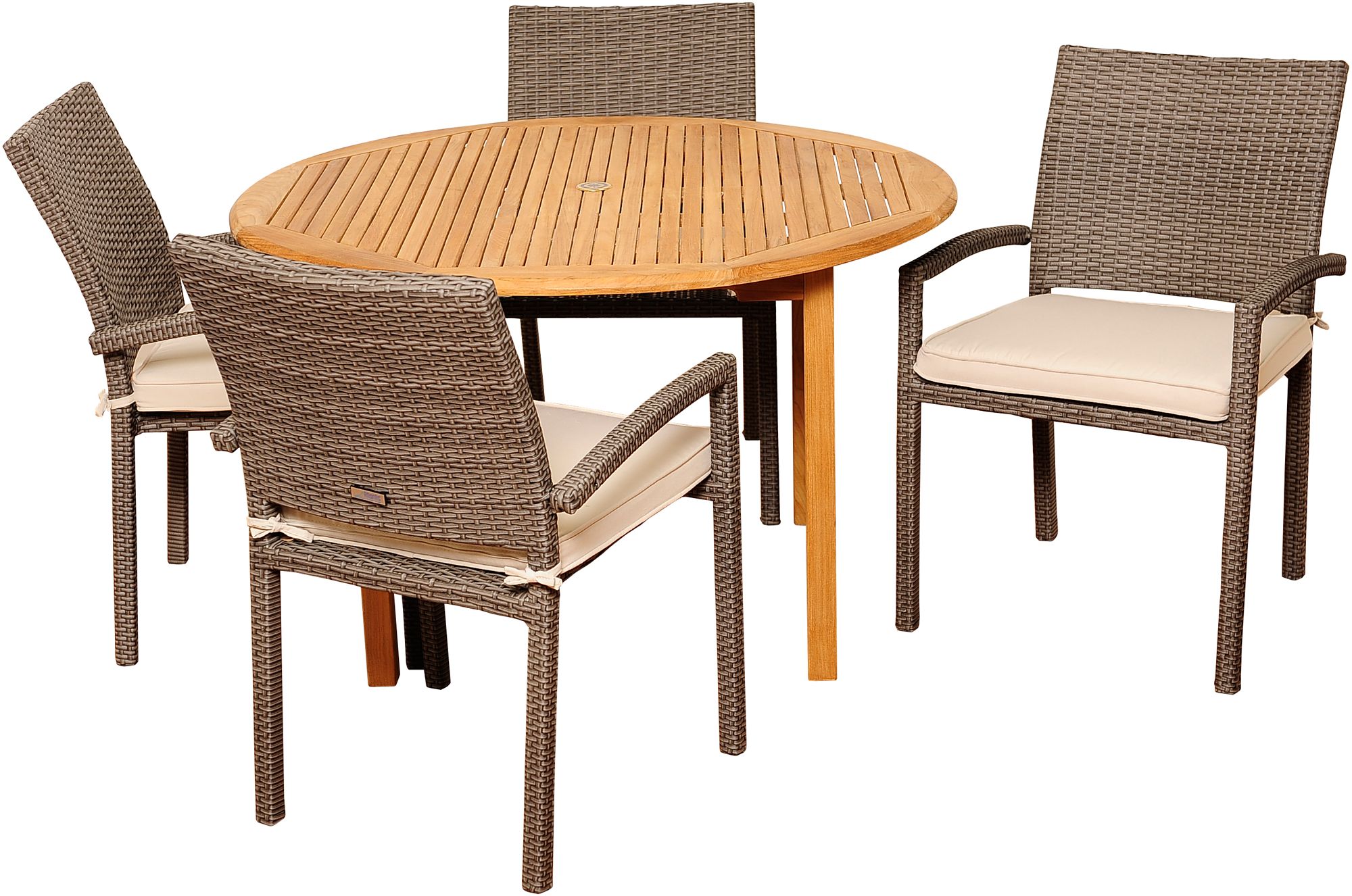 Barlett Gray Wicker 5-Piece Round Patio Dining Set