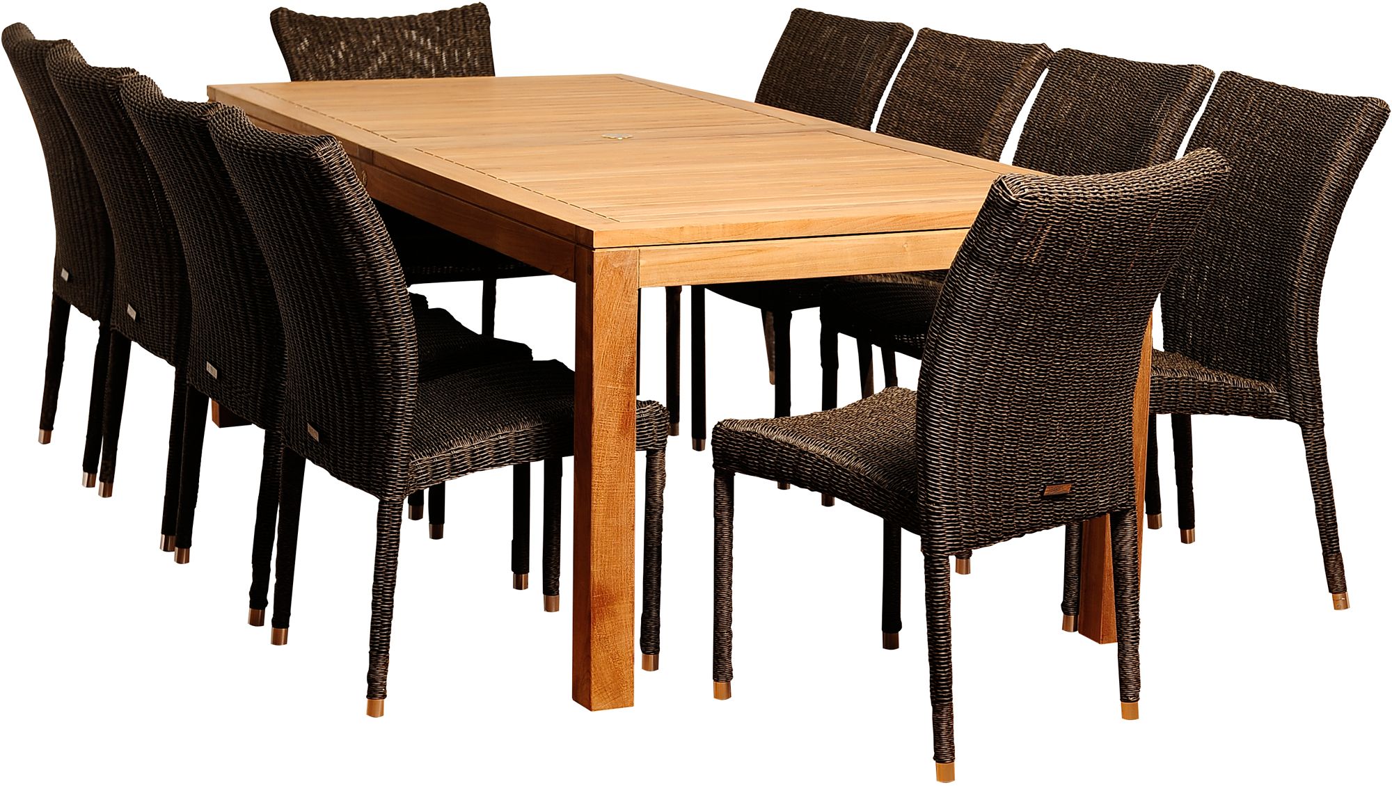 Modesto Distressed Wicker 11-Piece Patio Dining Set