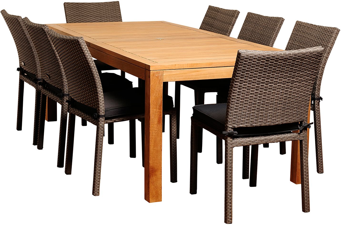 Arroyo Gray Wicker 9-Piece Rectangular Patio Dining Set