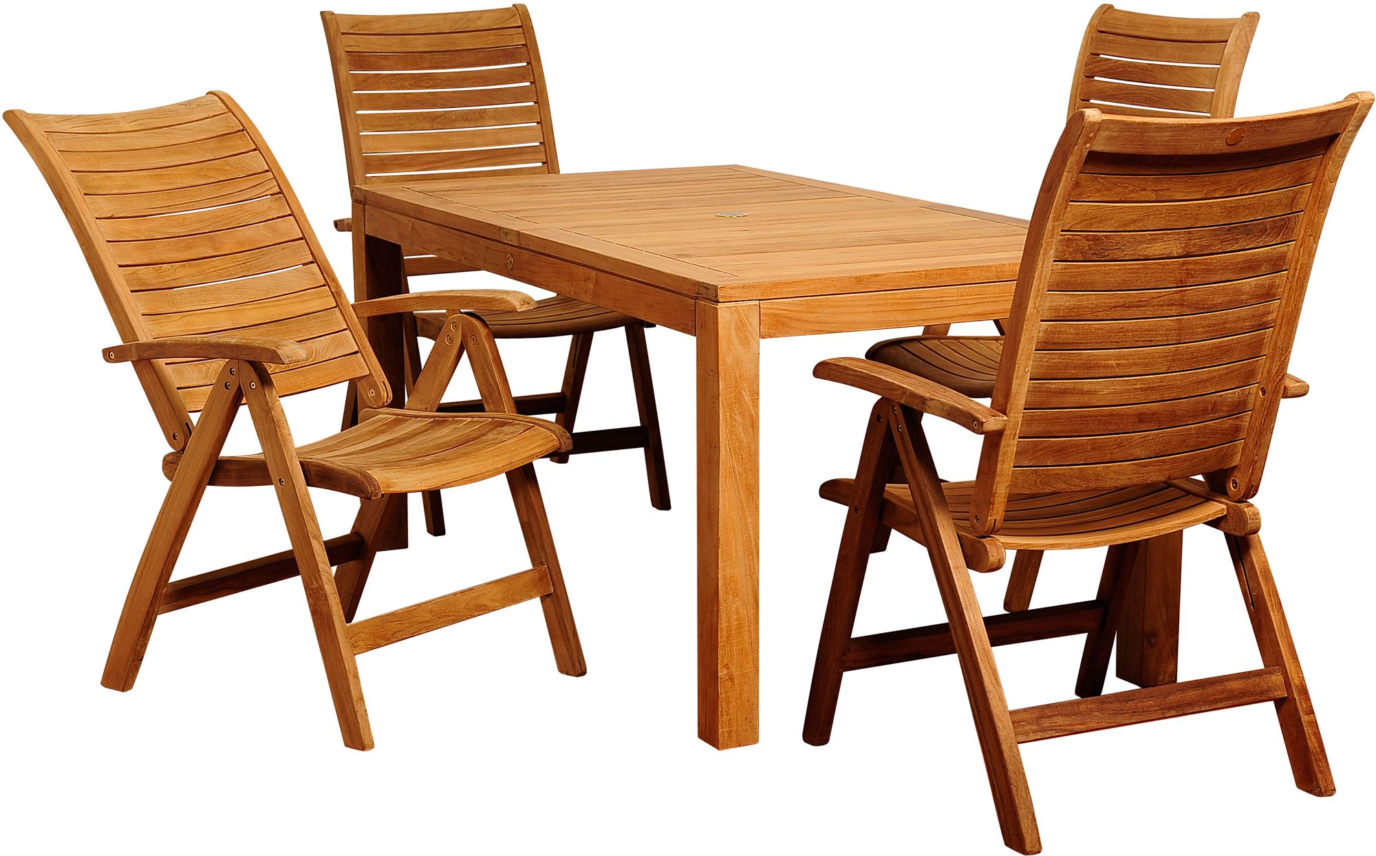 Oleader Teak Wood 5-Piece Rectangular Patio Dining Set