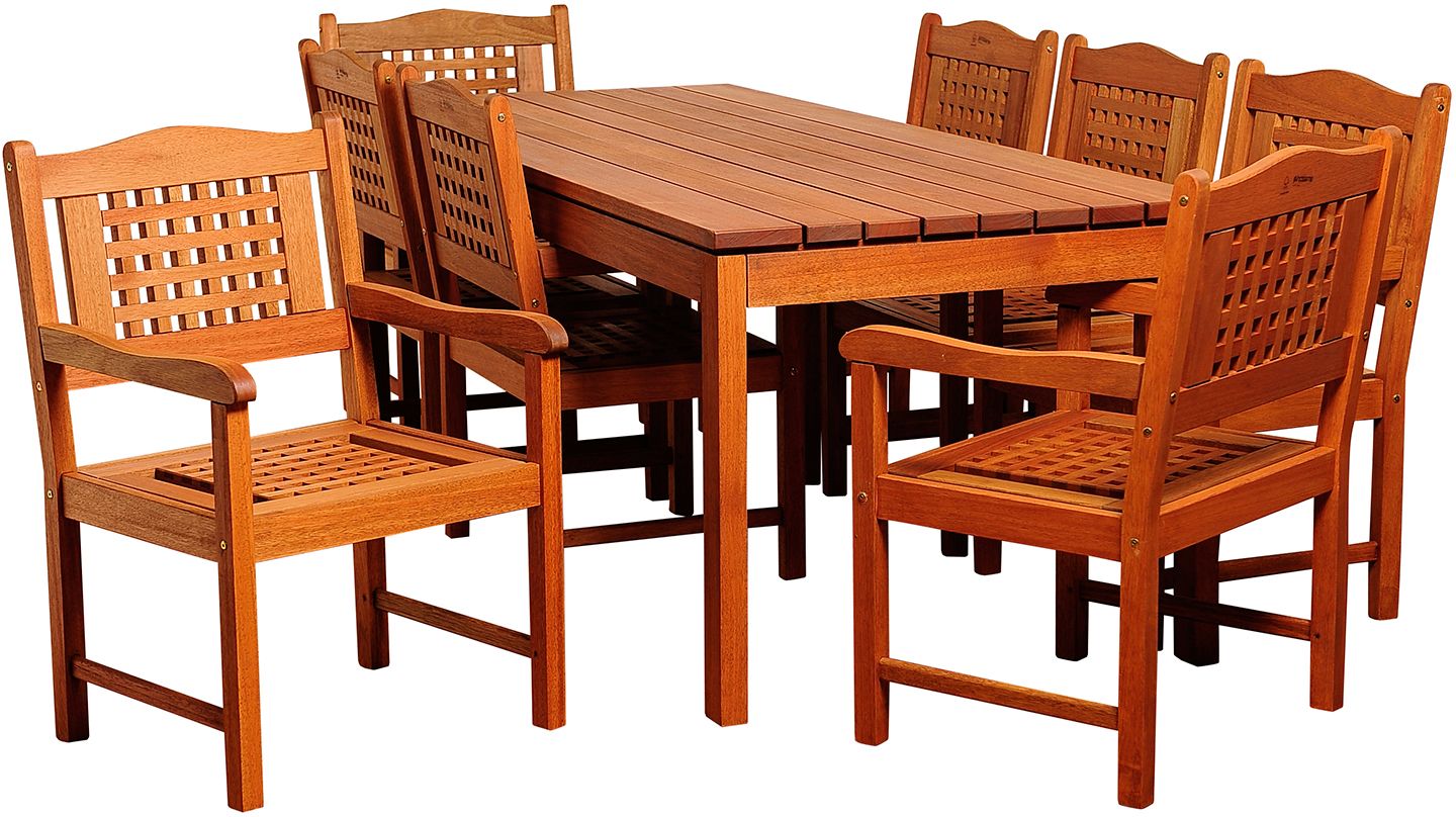 Norfolk Eucalyptus 9Piece Rectangular Patio Dining Set 7V268