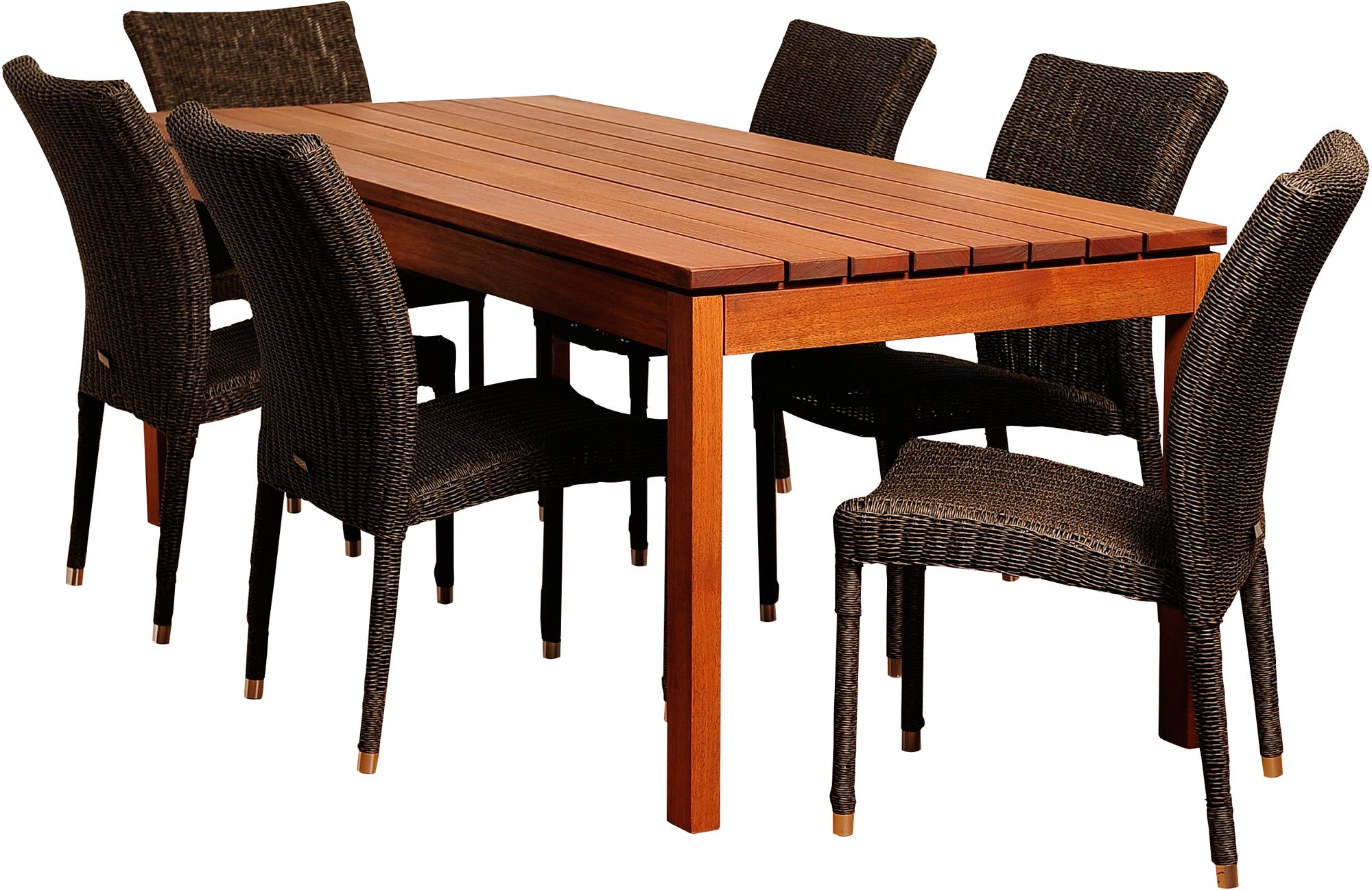 Sonada Distressed Gray Wicker 7-Piece Patio Dining Set