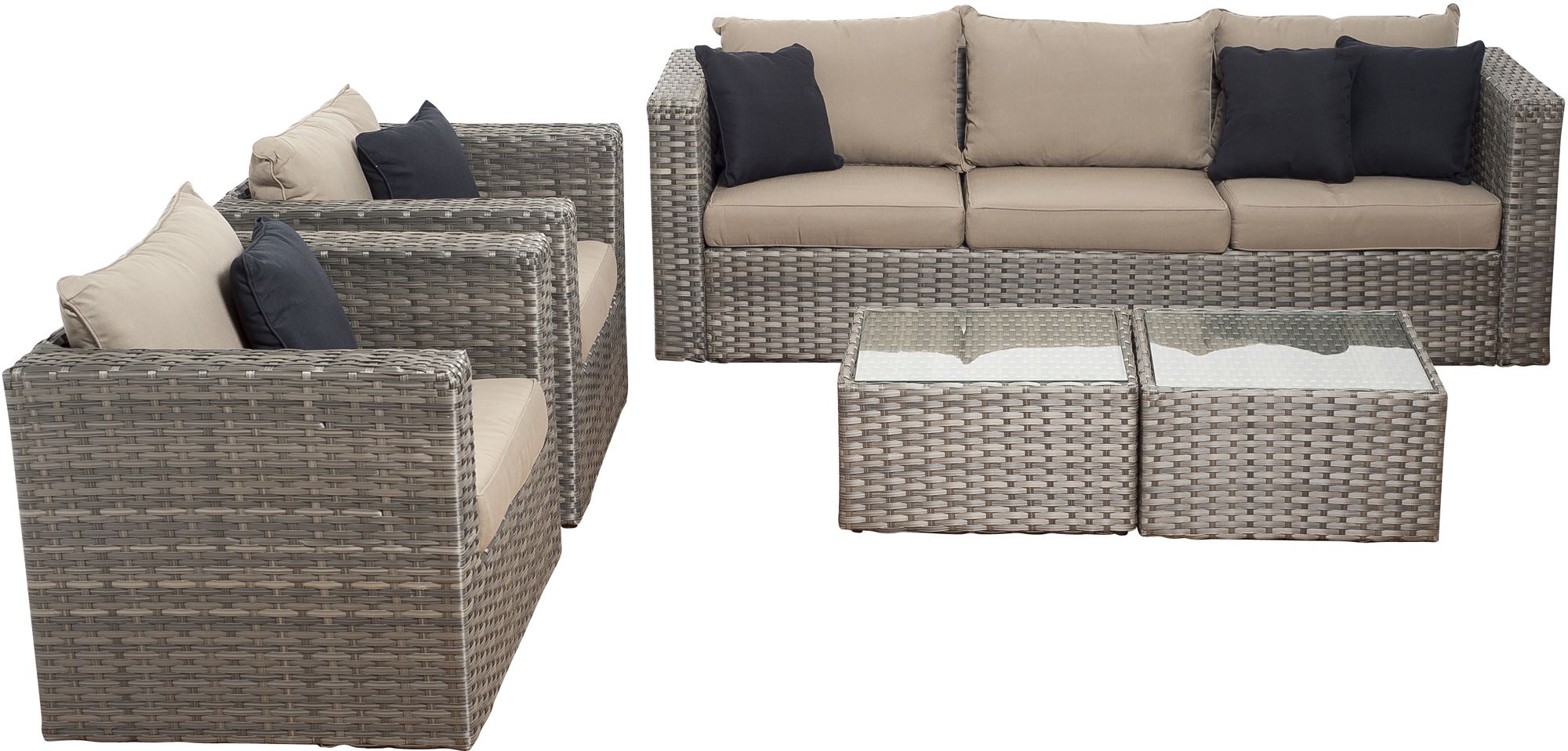 Andre Gray Wicker 5 Piece Patio Conversation Set 7v278 Lamps Plus