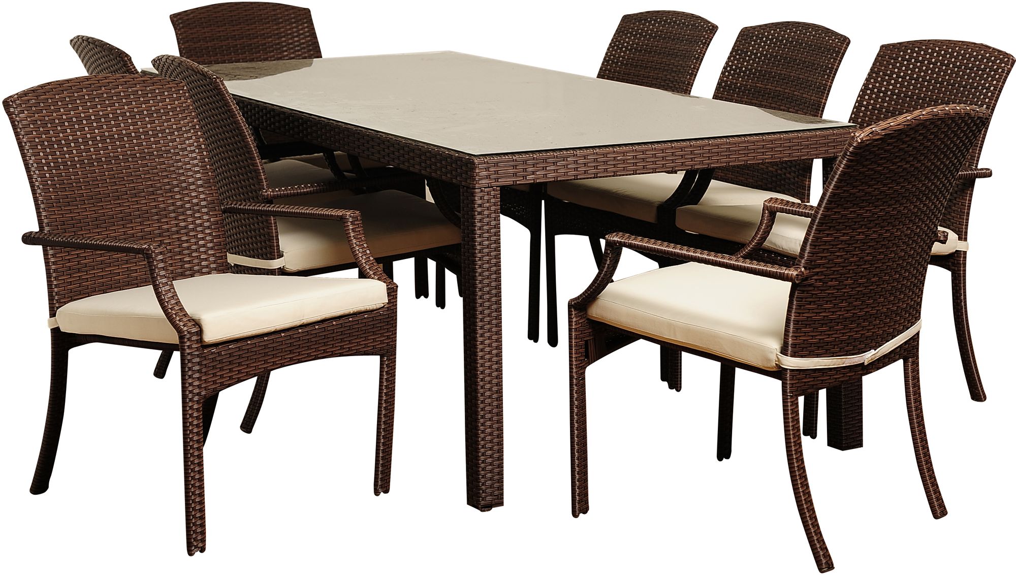 Point Loma Brown Wicker 8-Piece Rectangular Patio Dining Set