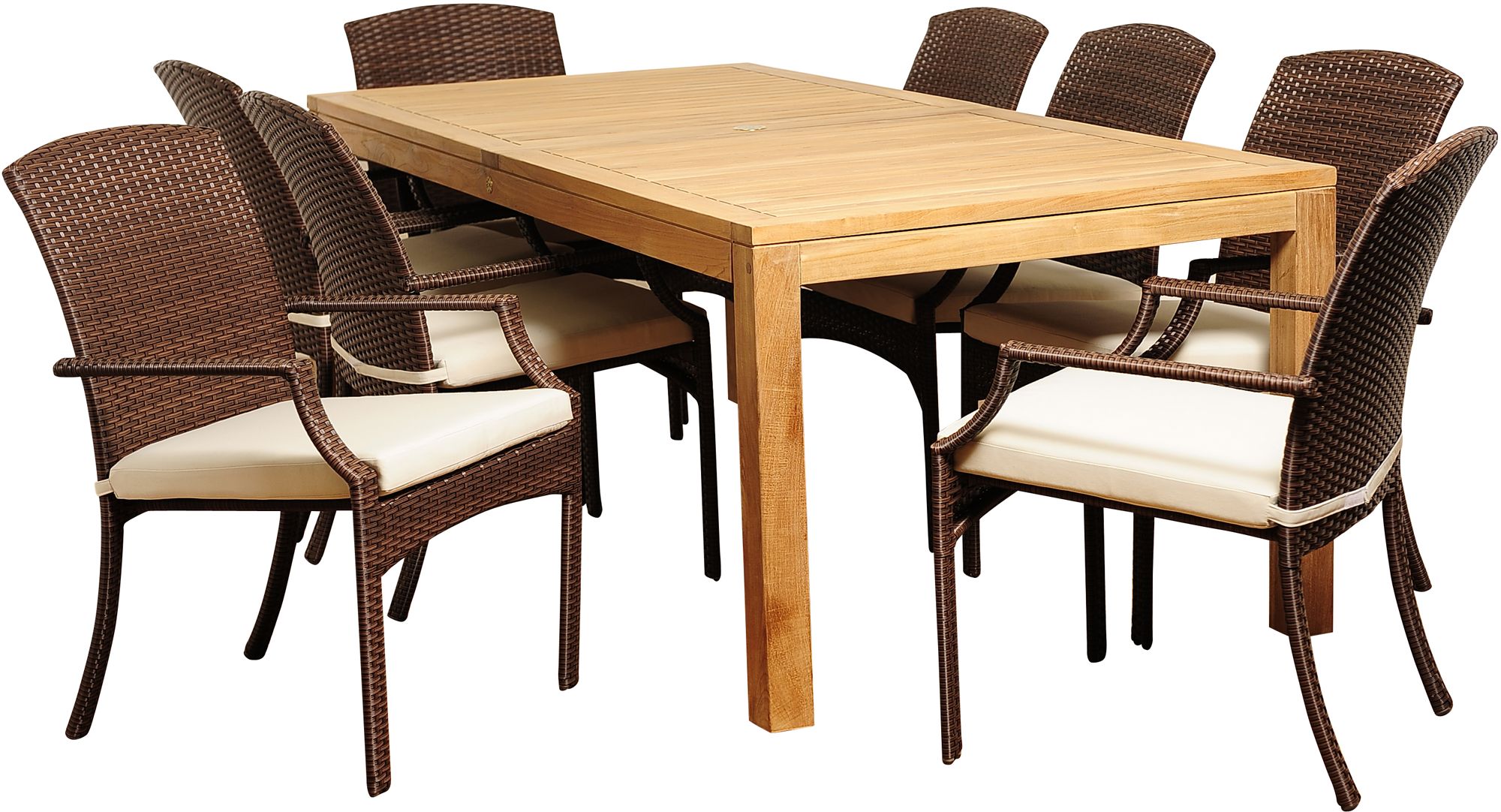 Bridgecliff Brown Wicker 9Piece Rectangular Patio Dining Set