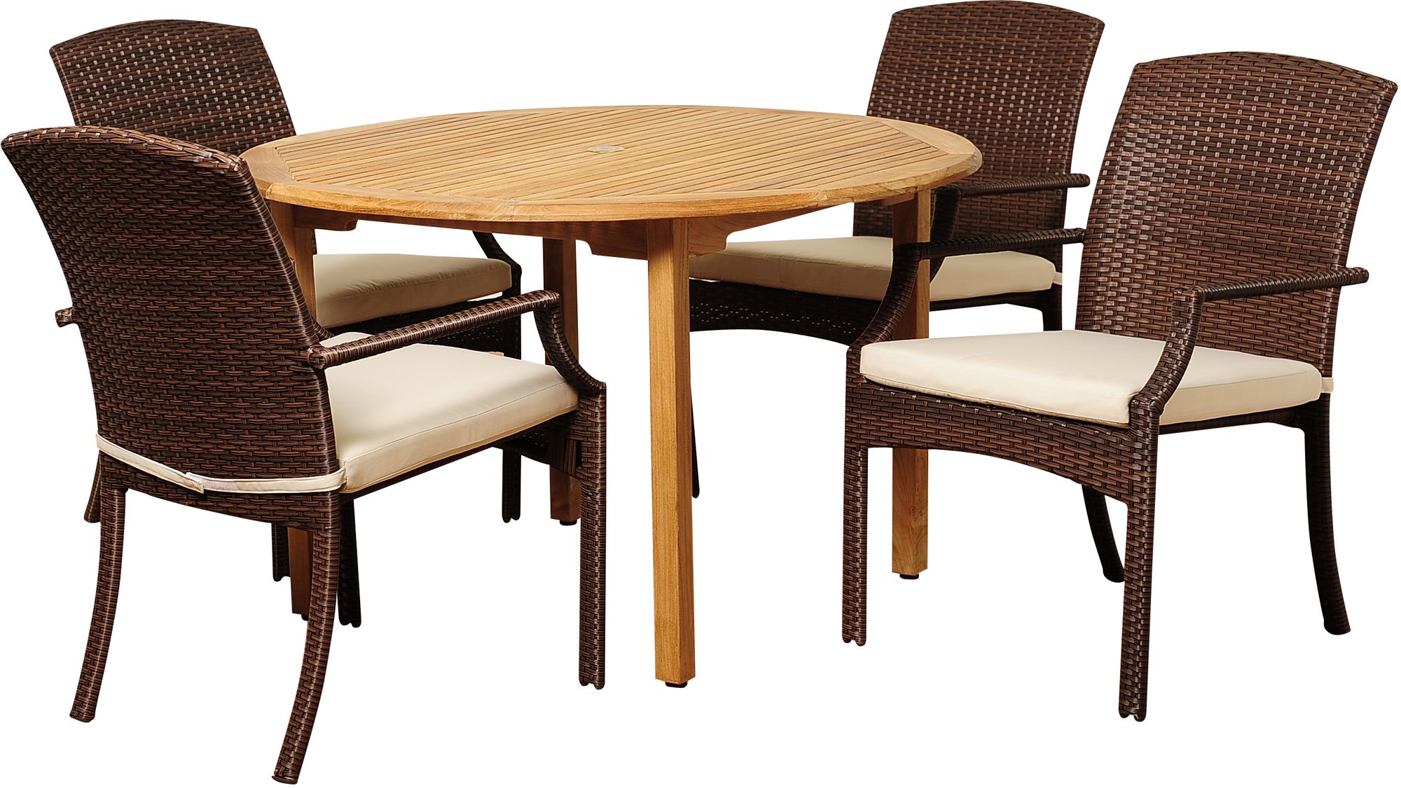 Urbino Wicker 5-Piece Round Patio Dining Set