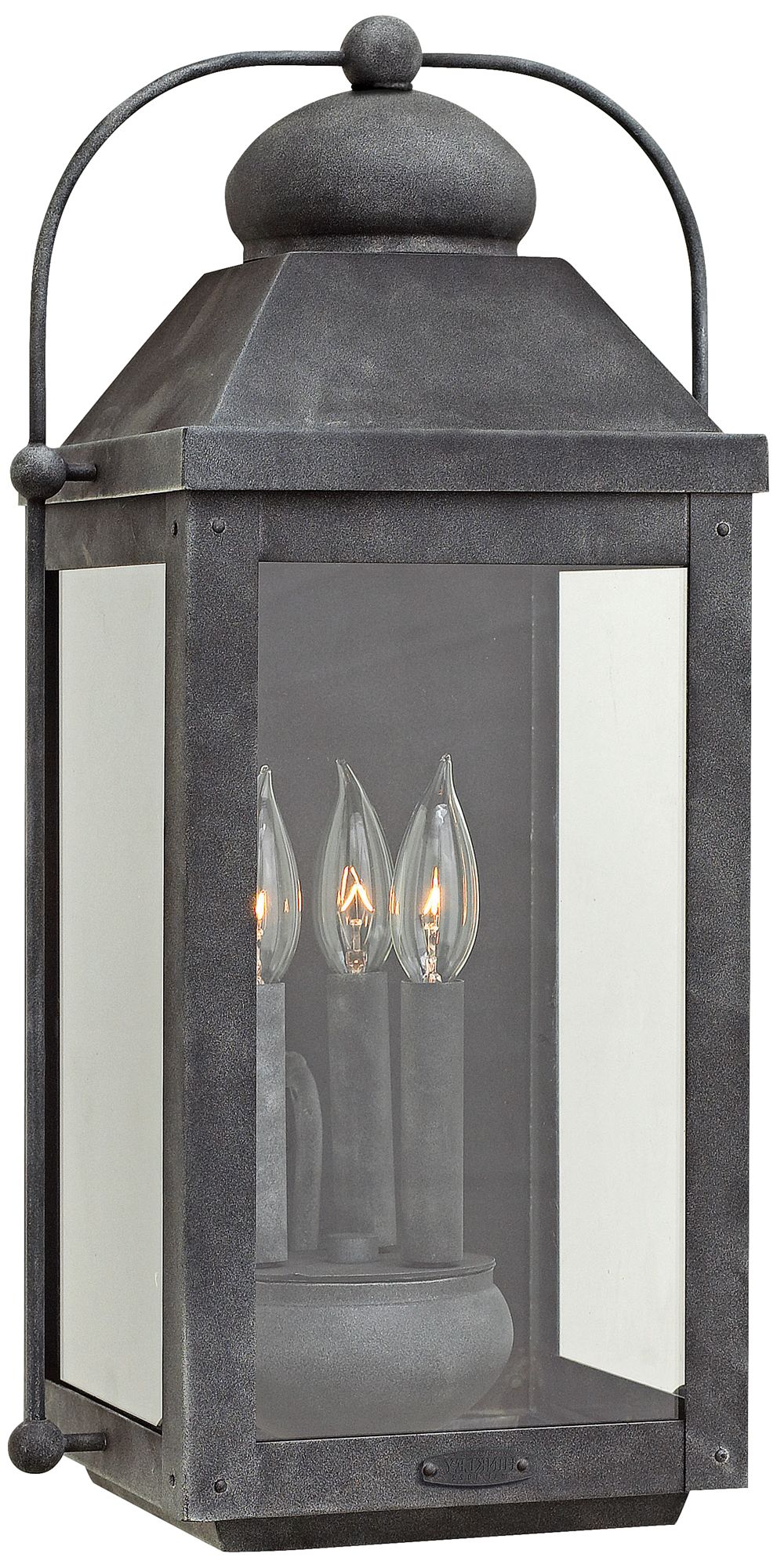 Anchorage 9 1/4" Wide Aged Zinc 3 Candle Outdoor Wall Light 7V367