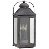 Anchorage 9 1/4&quot; Wide Aged Zinc 3 Candle Outdoor Wall Light