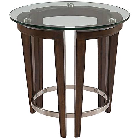 Carmen Hazelnut Round End Table - #7V456 | Lamps Plus