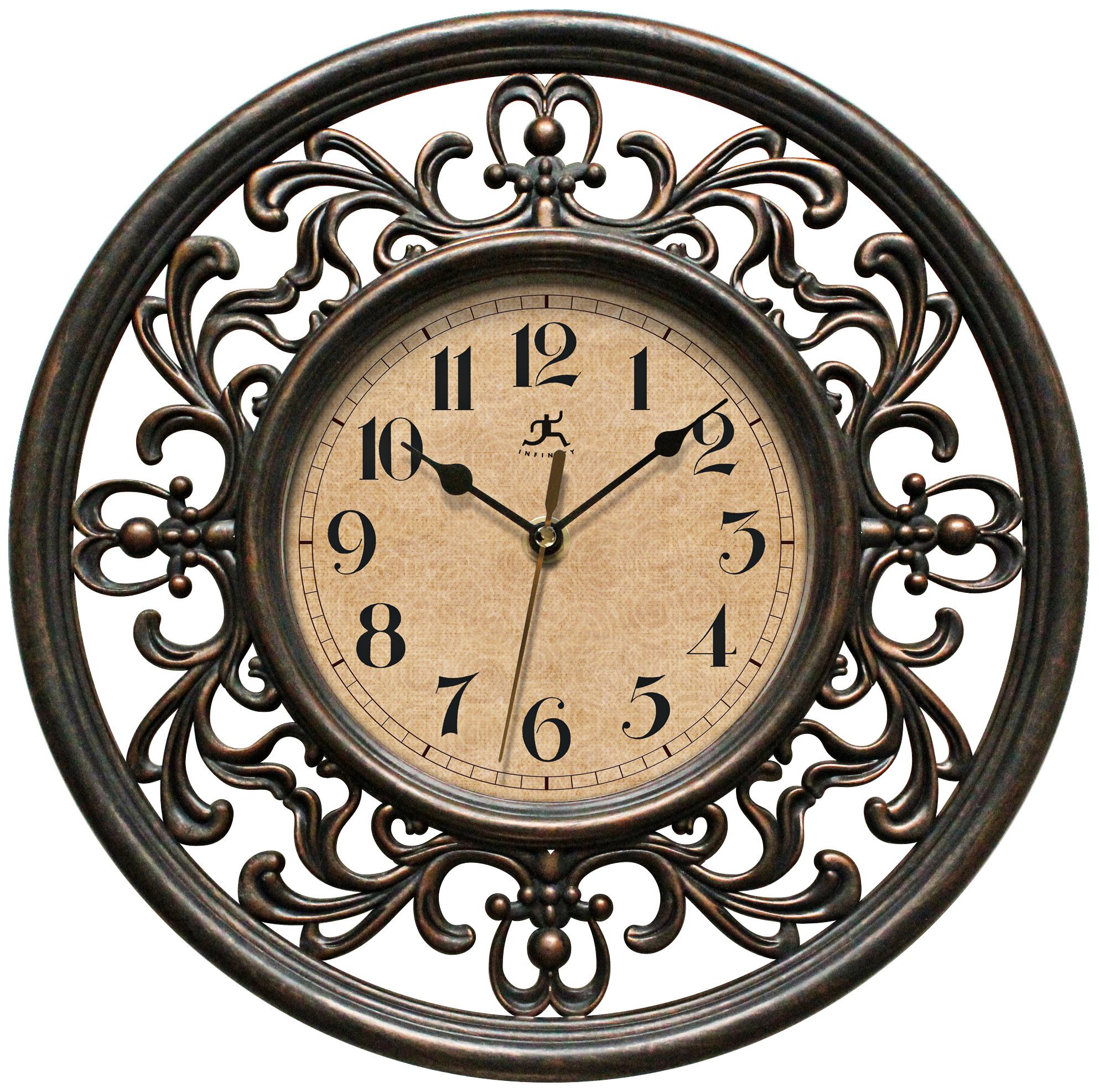 Sofia 12" Round Antique Bronze Wall Clock