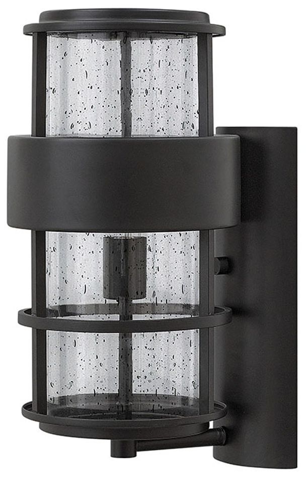 Hinkley Saturn 8" Wide Satin Black Outdoor Wall Light