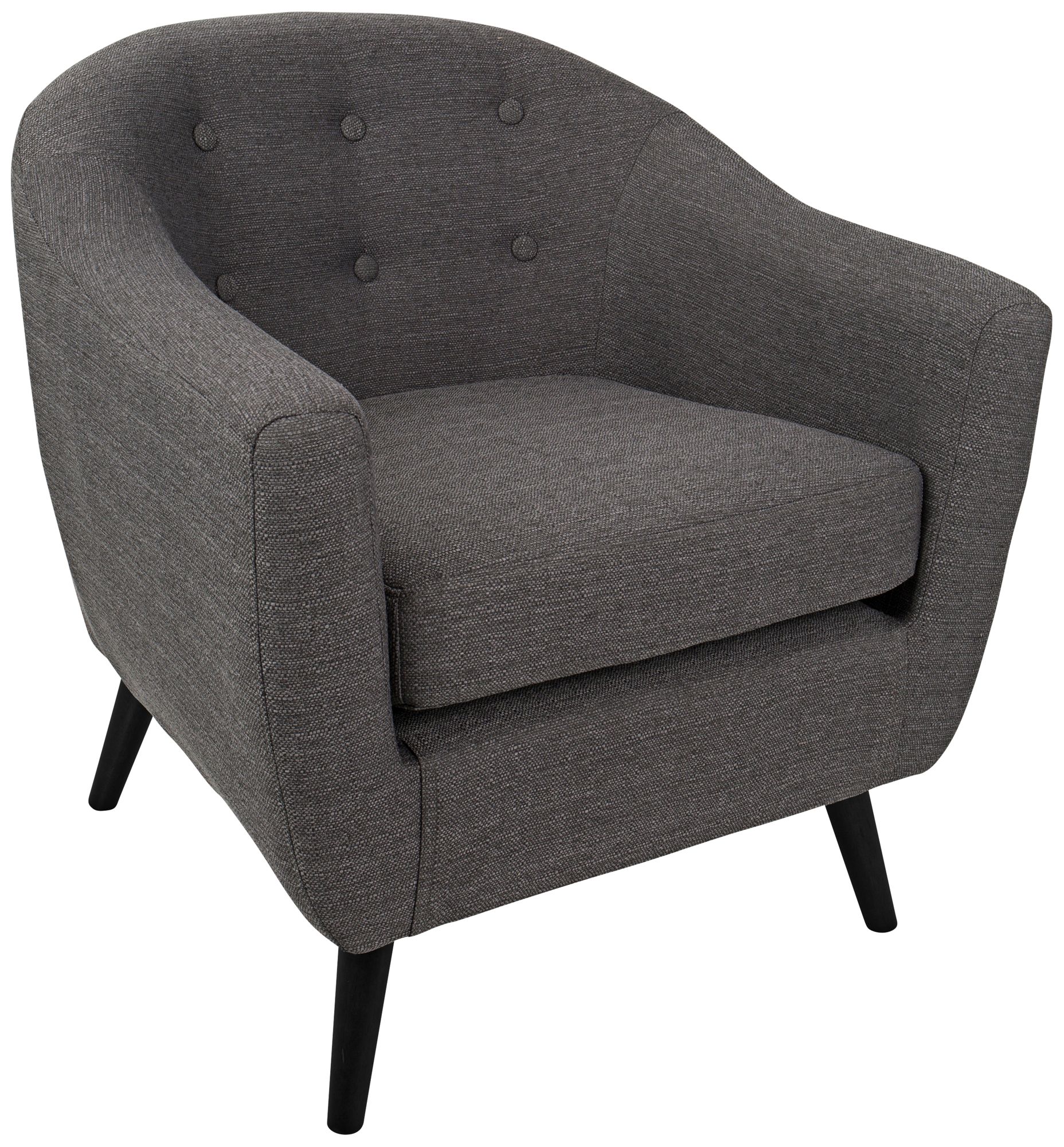 Rockwell Charcoal Gray Upholstered Accent Chair 7W173 Lamps Plus