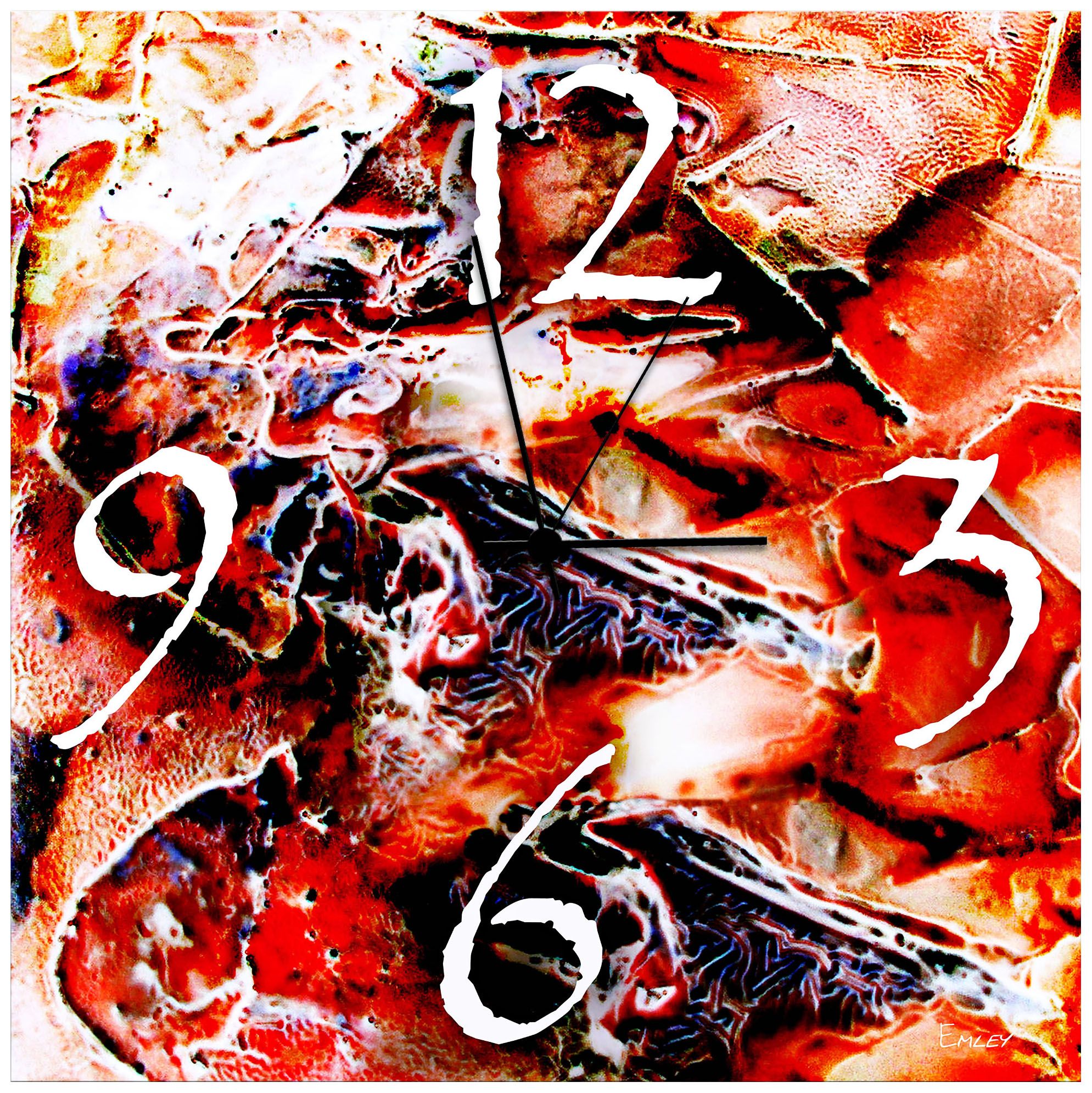 Hot Jazz Neon Red 22" Square Metal Wall Clock