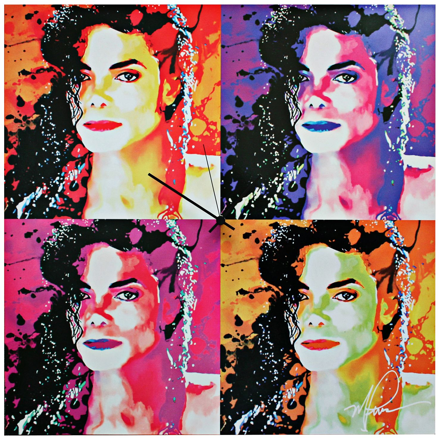 Michael Jackson Pop 22" Square Metal Wall Art Clock