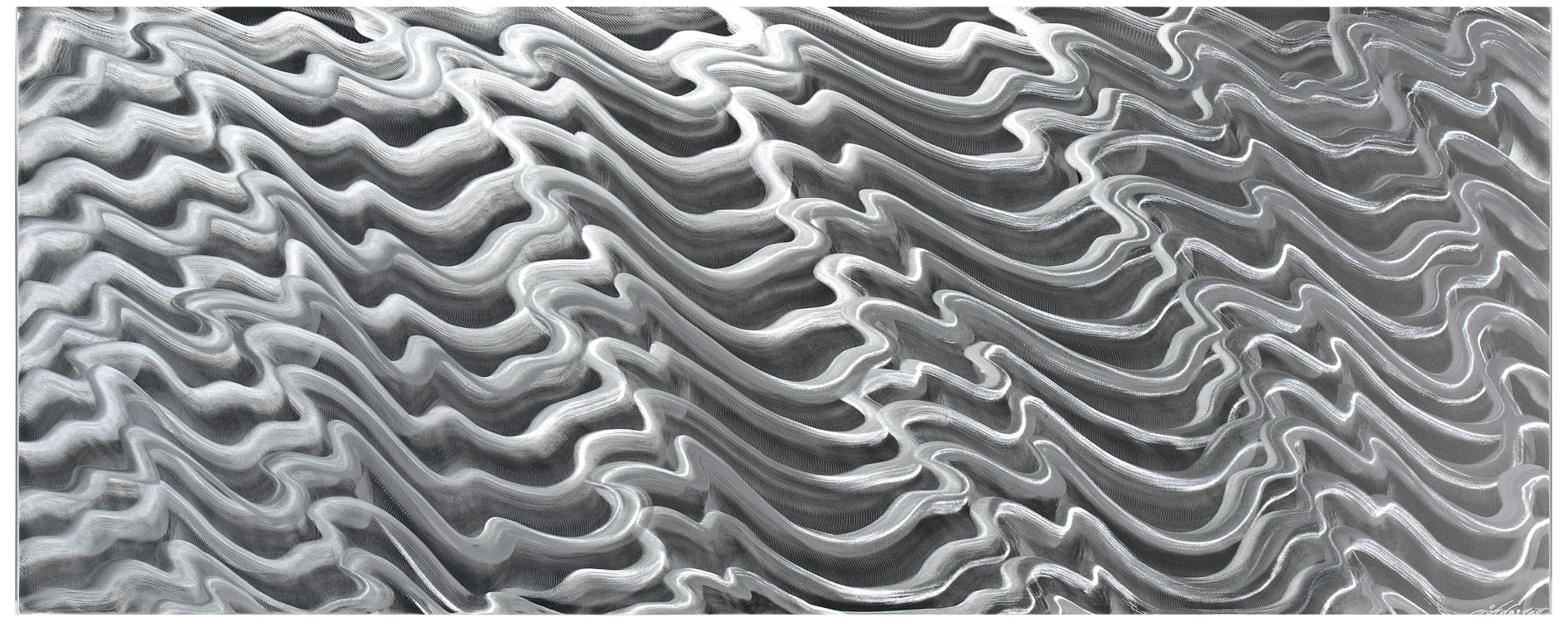 Polar Encapsulation Composition 48" Wide Metal Wall Art