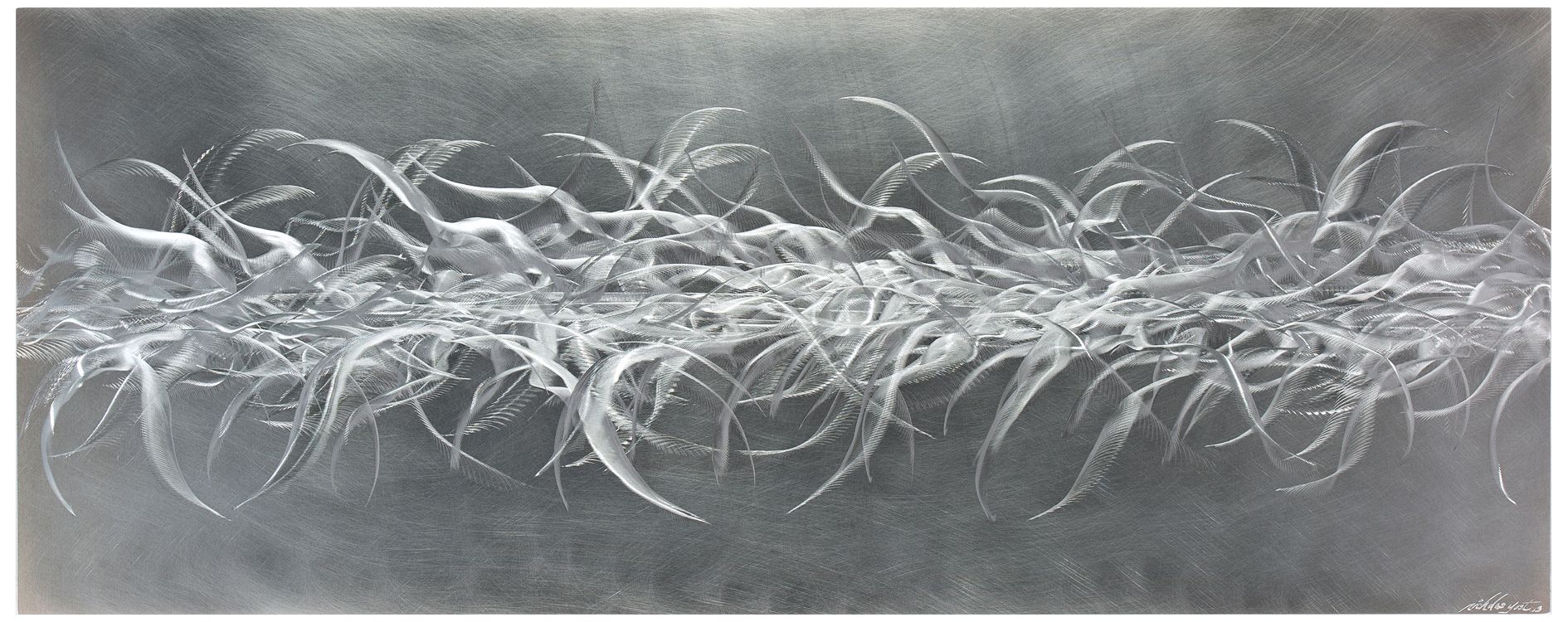 Electric Fields V2 Composition 48" Wide Metal Wall Art